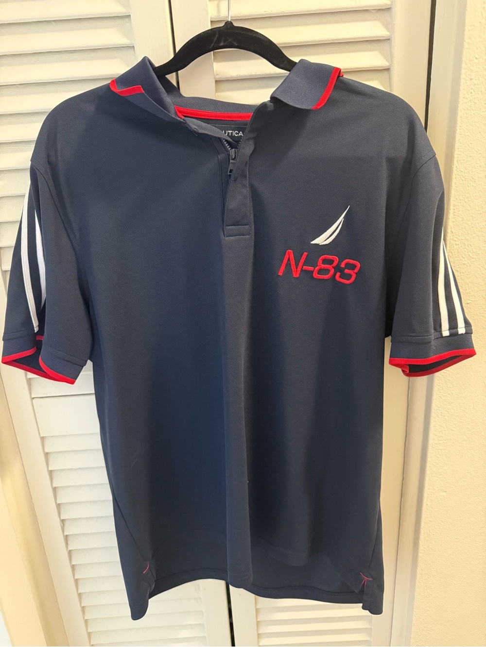 Nautica Navy Blues N-83 Polo w Red Trim and White Accnets